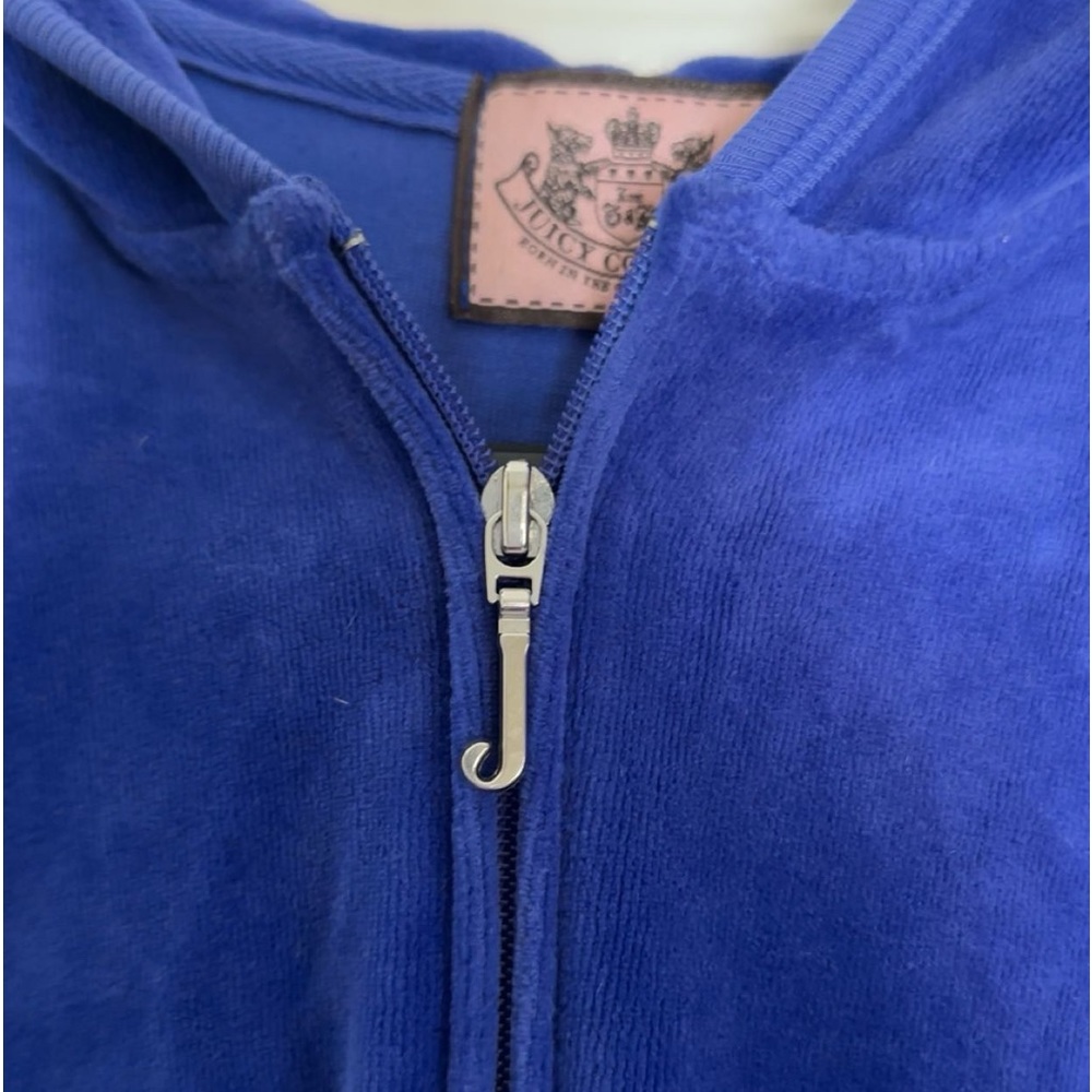 AUTHENTIC JUICY COUTURE ROYAL BLUE SHORT SLEEVE VELVET JACKET💋 SIZE MEDIUM